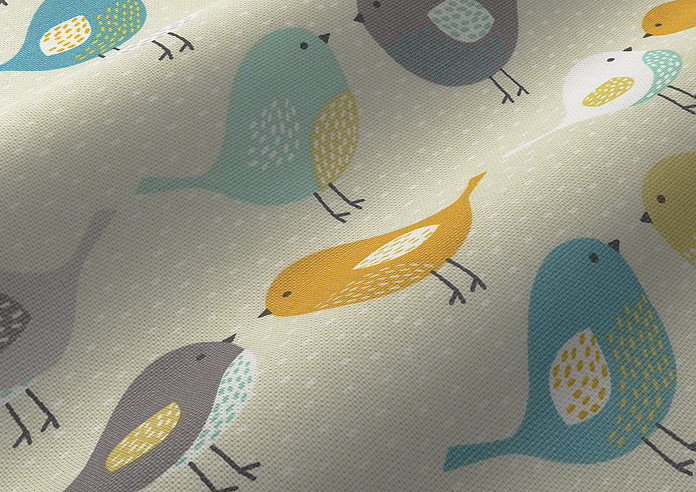 Birds, Ochre - Roman Blind - Image 4